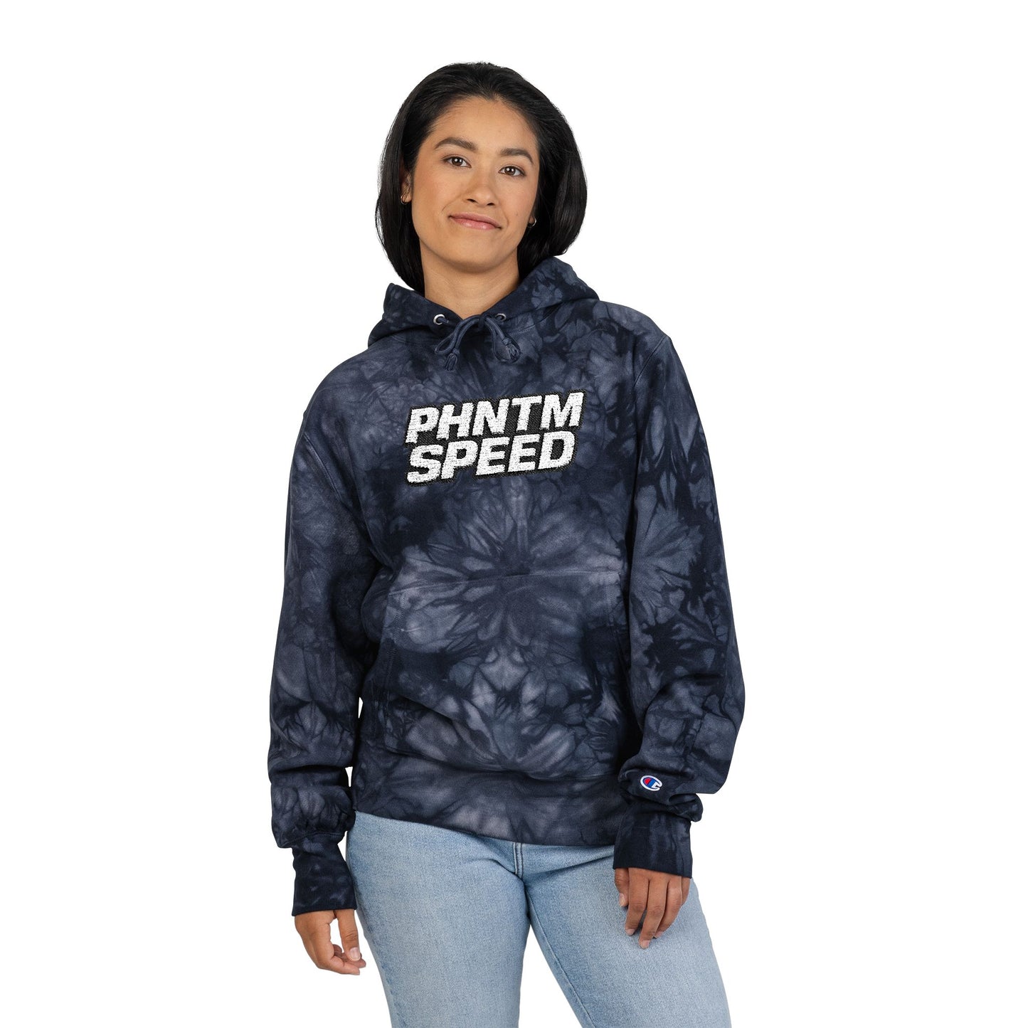 Tie-Dye 'PHNTM SPEED' Embroidered Hoodie
